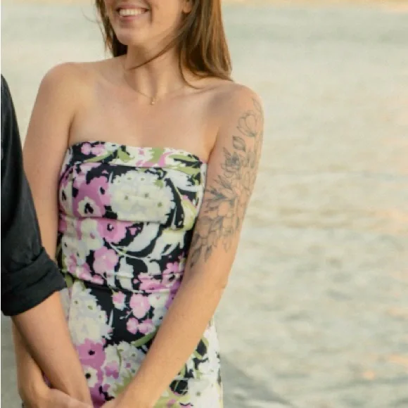 Floral Strapless Michelle Dynamite Dress - Picture 4 of 6